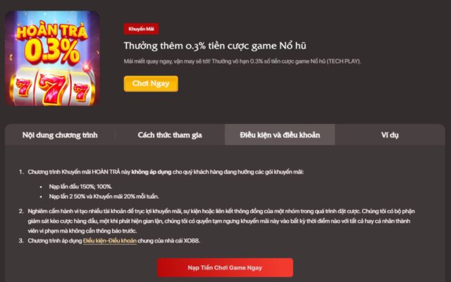 Điều khoản và điều kiện tham gia ưu đãi 